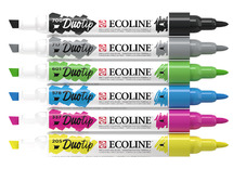 Waterverf - Ecoline Duotip - dubbele punt - set van 6 assorti