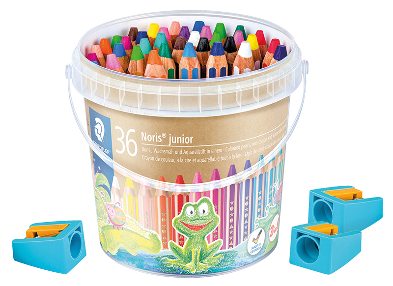 CRAYONS GRAS STAEDTLER JUNIOR 140 - SEAU DE 36 SET - Baert