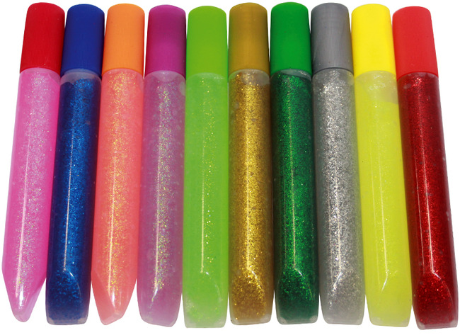 Stiften - glitterlijm - glitterglue - verschillende kleuren - voordeelpakket - set van 50 assorti
