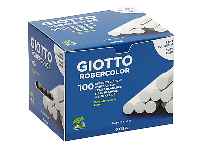 Krijt - Giotto Robercolor - stofvrij - wit - set van 100