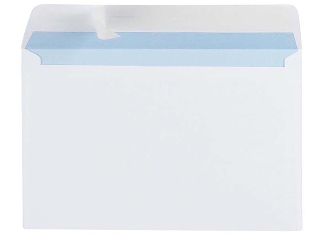 Briefomslagen - enveloppen - C6 - 114 x 162 mm - met plakstrip - wit - set van 25