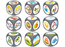 Spelaccessoires - dobbelstenen - Akros - vertellen - set van 10 assorti