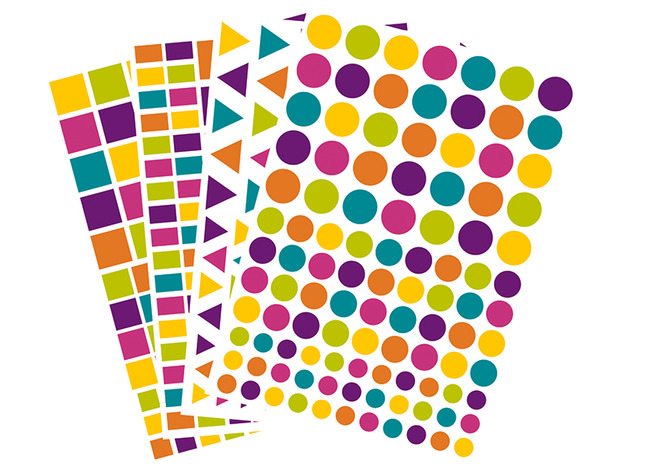 Stickers - vormen - geometrisch - pastel - set van 4200 assorti