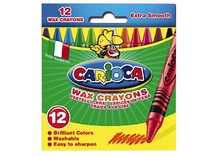 Waskrijt - Carioca Wax Crayons - set van 12 assorti