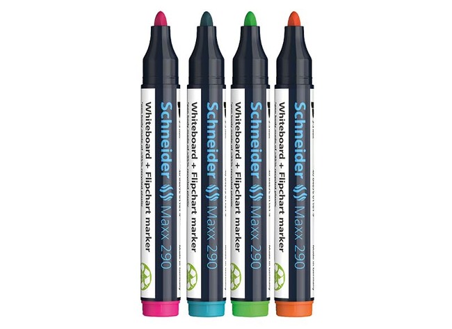 Stiften - whiteboard stiften - Schneider Maxx 290 - set van 4 assorti