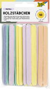 Knutselstokken - ijsstokjes - 114 x 10 mm - hout - plat - pastelkleuren - set van 100