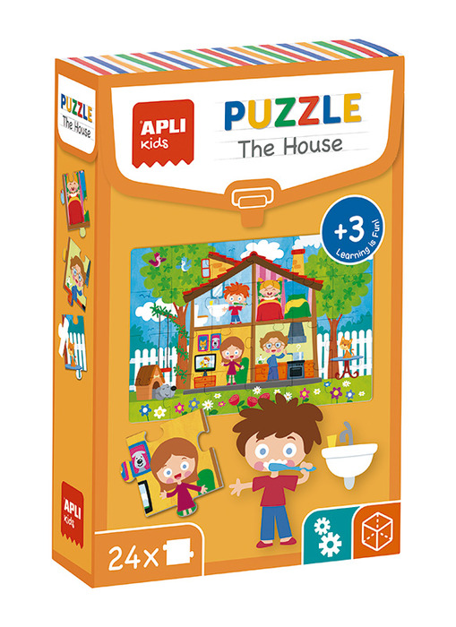 Puzzel - themapuzzel - Apli - het huis - karton - 24 stukjes - per stuk