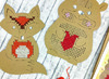 Borduurkaarten - dieren - borduren - set van 12