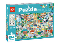 Puzzel - Apli - observatiepuzzel stadsleven - 104 stukjes - karton - per stuk