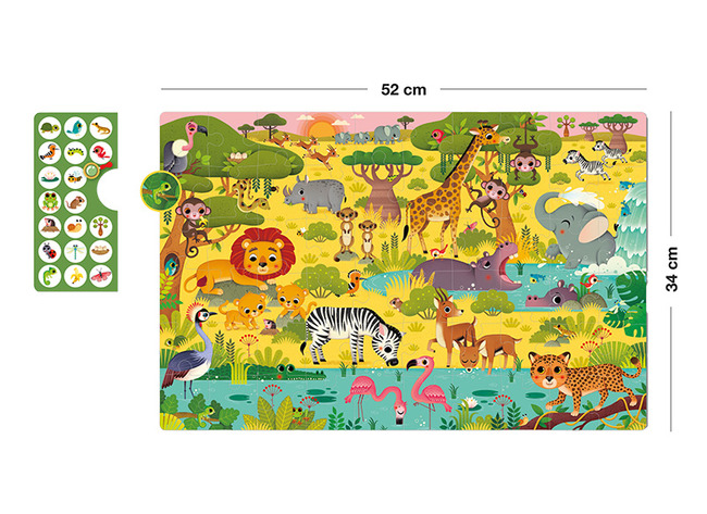 Puzzel - Apli - observatiepuzzel savanne - 60 stukjes - karton - per stuk