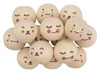 Kralen - hout - schattige gezichtjes - 15 mm - 3 motieven assorti - set van 15