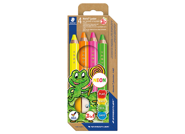 Potloden - kleurpotloden - Staedtler Noris Junior - neon - set van 4