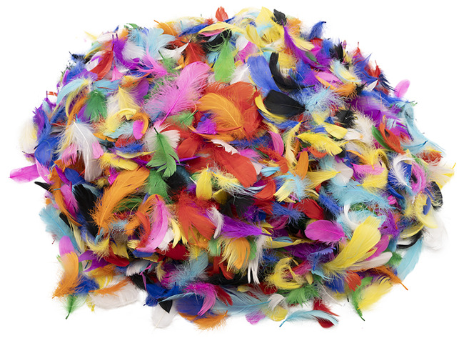 Decoratie - pluimen - 115 g - gekleurd - per stuk