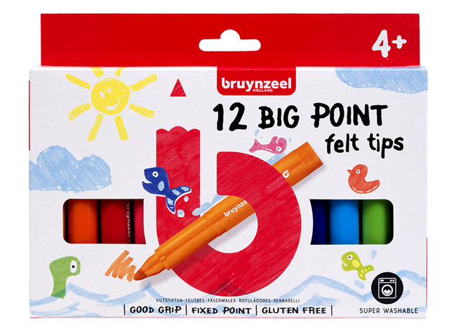 Stiften - kleurstiften - Bruynzeel Big Point - dik - set van 12 assorti