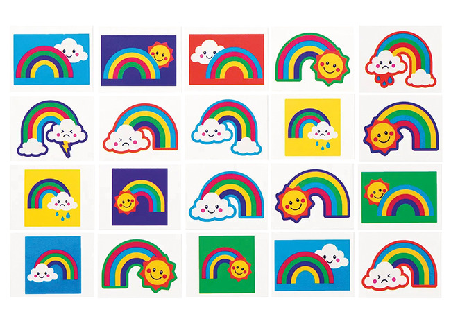 Cadeautje - tattoos regenboog - set van 60 assorti