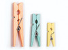 Wasknijpers - Folia - hout - pastelkleuren - set van 48
