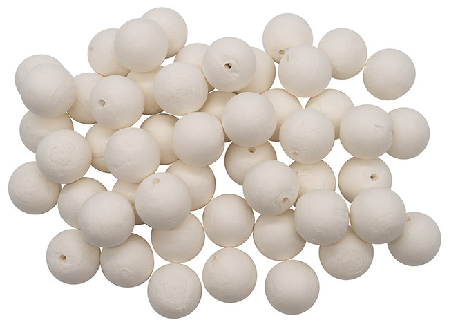 Wattenbollen - 40 mm - wit - decoratie - set van 50