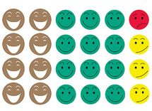 Stickers - Apli - smileys - rood naar goud - set van 576 assorti