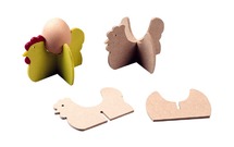 Hout - eierhouder - kip - set van 2