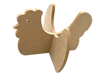 Eierhouder - hout - kip - set van 2