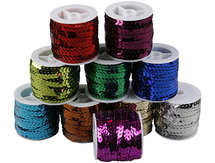 Lint - cadeaulint - pailletten - verschillende kleuren - rol van 10 m - assortiment van 10