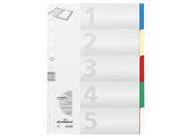 Mappen - tussenbladen - tabbladen - A4 - plastic - 5-delig - per stuk