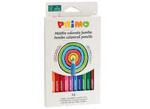Potloden - kleurpotloden - Primo Jumbo - zeshoekig - dik - etui - set van 12 assorti
