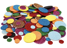 Stickers - foam - cirkels - glitter - set van 150