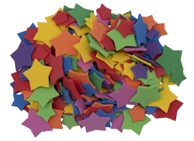 Figuren - foam - ster - gekleurd - set van 200