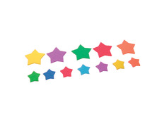 figuren - sterren - foam - gekleurd - set van 200