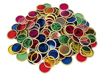 Speelschijven - Shaw Magnets Magnetic Counting Chip Tub - 2 cm - kunststof - magnetisch - transparant - gekleurd - voor lichtbord - set van 500 assorti
