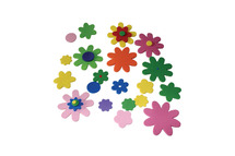 figuren - bloemen - foam - gekleurd - set van 100