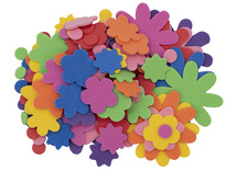 figuren - bloemen - foam - gekleurd - set van 100