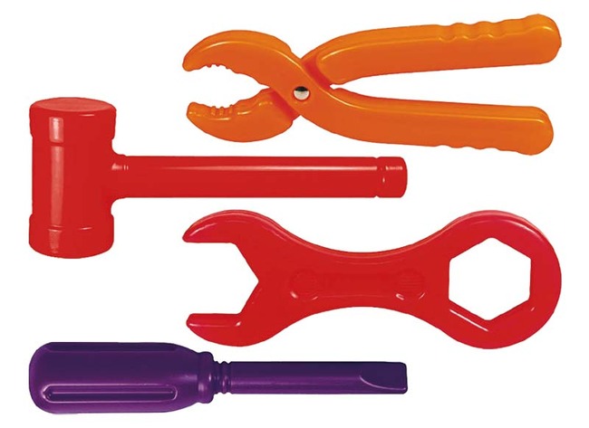 Bouwset - techniek - bouwen - gereedschap voor RC8719 en RA8718 - set van 4 assorti