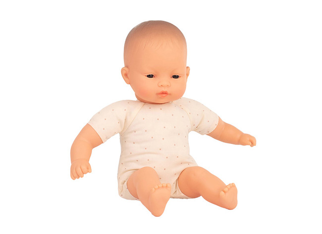 Poppen - Babypop - Miniland - Aziatisch - zonder haar - zacht - 32 cm - per stuk