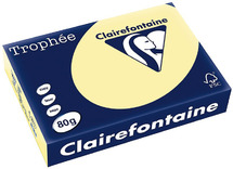Papier - fotokopieerpapier - Clairefontaine Trophée - A4 - 80 g - pastel - kanariegeel - pak van 500 vellen