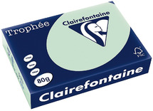 Papier - fotokopieerpapier - Clairefontaine Trophée - A4 - 80 g - pastel - groen - pak van 500 vellen
