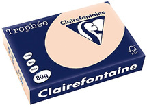 Papier - fotokopieerpapier - Clairefontaine Trophée - A4 - 80 g - pastel - zalm - pak van 500 vellen