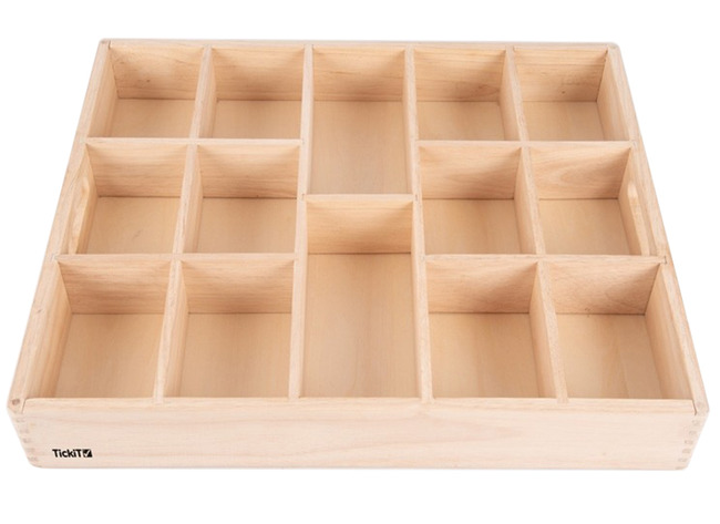 Sorteerbak - tickit Wooden Sorting Tray - 50 x 43,5 cm - hout - 14 vakken - loose parts - per stuk