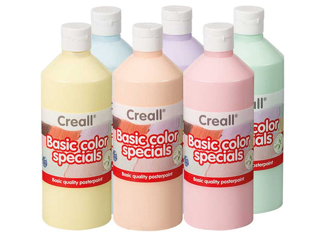 Verf - plakkaatverf - Creall - pastel - 6 x 500 ml - set van 6 assorti