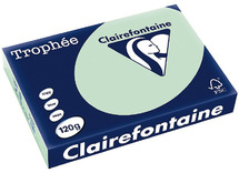 Papier - fotokopieerpapier - Clairefontaine Trophée - A4 - 120 g - pastel - golfgroen - pak van 250 vellen