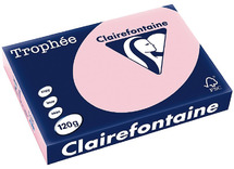 Papier - fotokopieerpapier - Clairefontaine Trophée - A4 - 120 g - pastel - roos - pak van 250 vellen