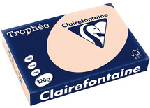 Papier - fotokopieerpapier - Clairefontaine Trophée - A4 - 120 g - pastel - zalm - pak van 250 vellen