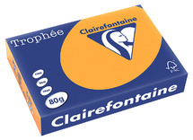Papier - fotokopieerpapier - Clairefontaine Trophée - A4 - 80 g - pastel - clementine - pak van 500 vellen