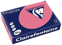 Papier - fotokopieerpapier - Clairefontaine Trophée - A4 - 80 g - intense kleuren - fuchsia - pak van 500 vellen