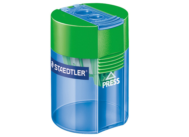 Slijper - Staedtler 512 - dubbel - rond - transparant - opvangbakje - per stuk