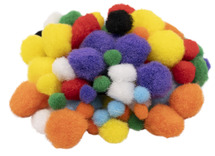 Pompons - Apli Kids - effen - 8-20 mm - gekleurd - decoratie - set van 78