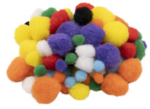 Decoratie - pompons - Apli Kids - 8-20 mm - gekleurd - set van 78