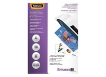 Lamineerhoezen - Fellowes Enhance80 Pre-Punched - 80 micron - A4 - geperforeerde rand - set van 100