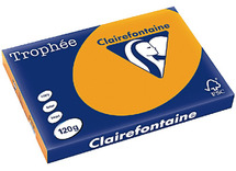 Papier - fotokopieerpapier - Clairefontaine Trophée - A3 - 120 g - feloranje - pak van 250 vellen